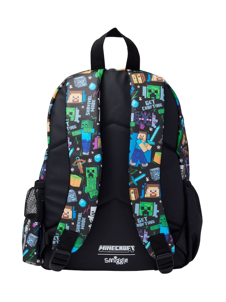 Smiggle - 14” Minecraft Black Junior Backpack