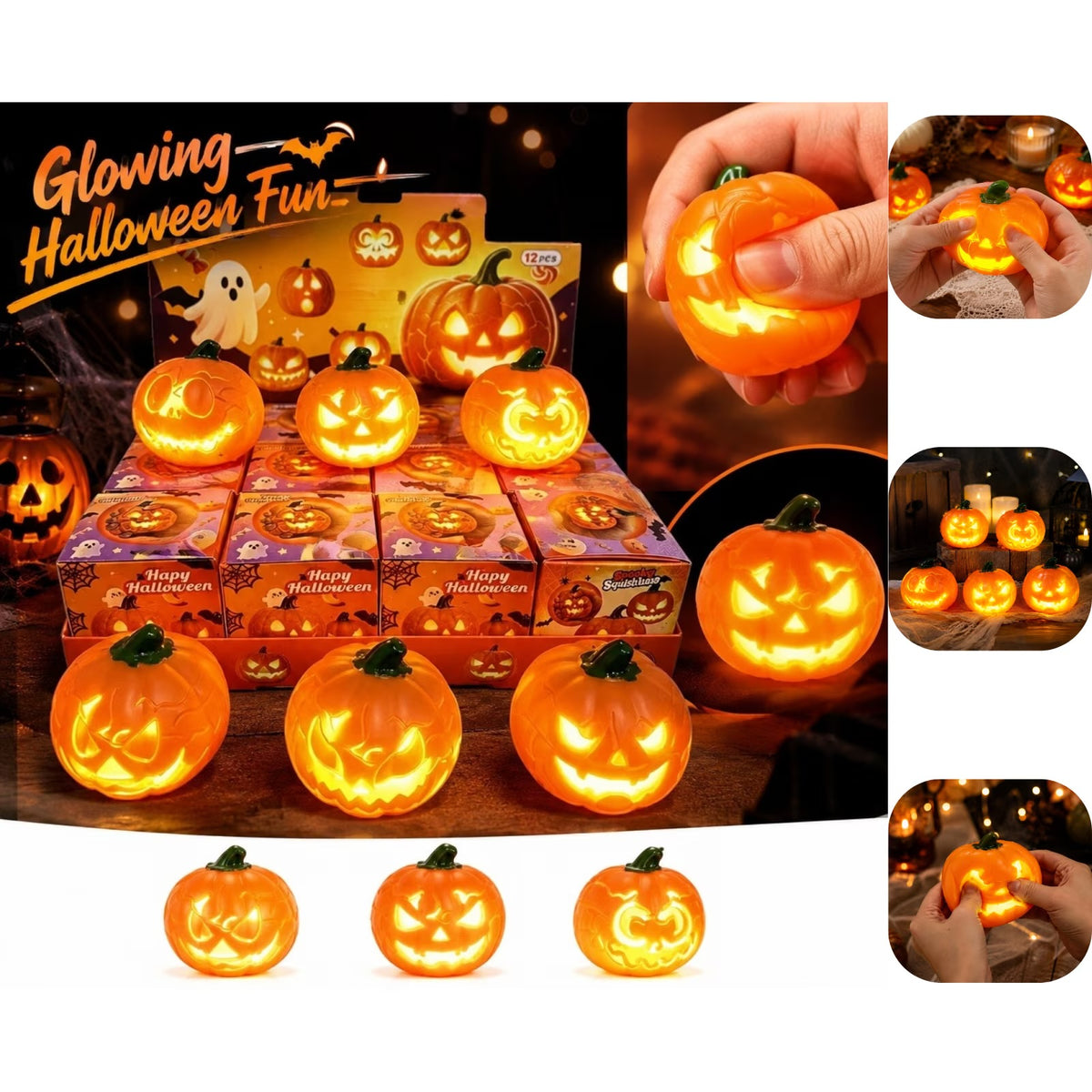 Halloween Light Up Pumpkin Squishy Toy | 1pcs