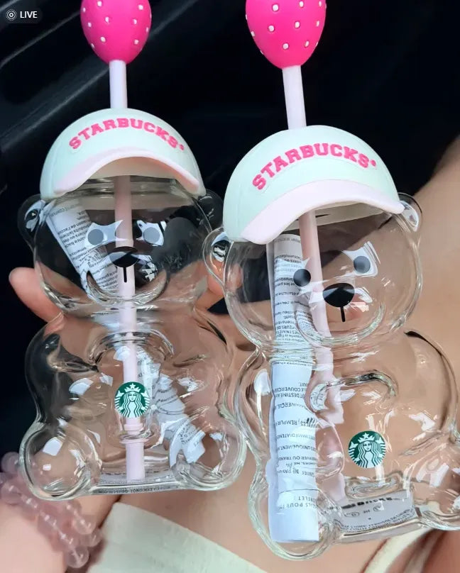 Starbucks Pink Bearista Glass - 20oz