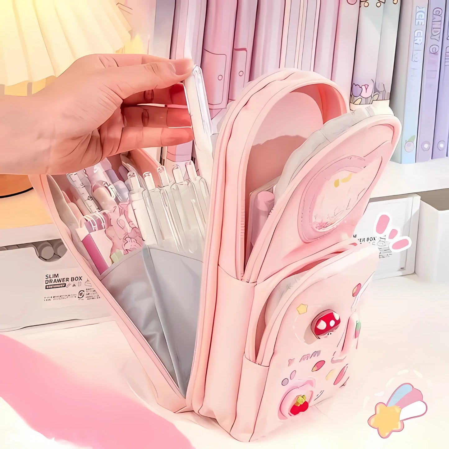 School Bag Shape Kawaii Pencil Pouch