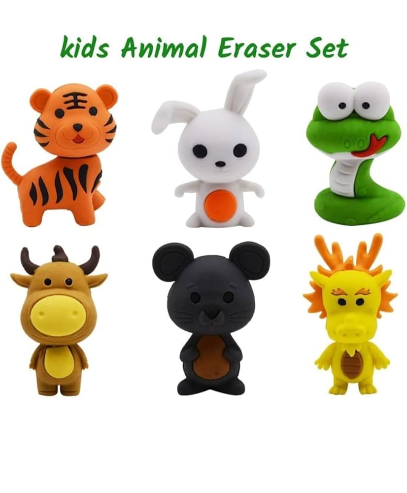 3D Animals Eraser Set