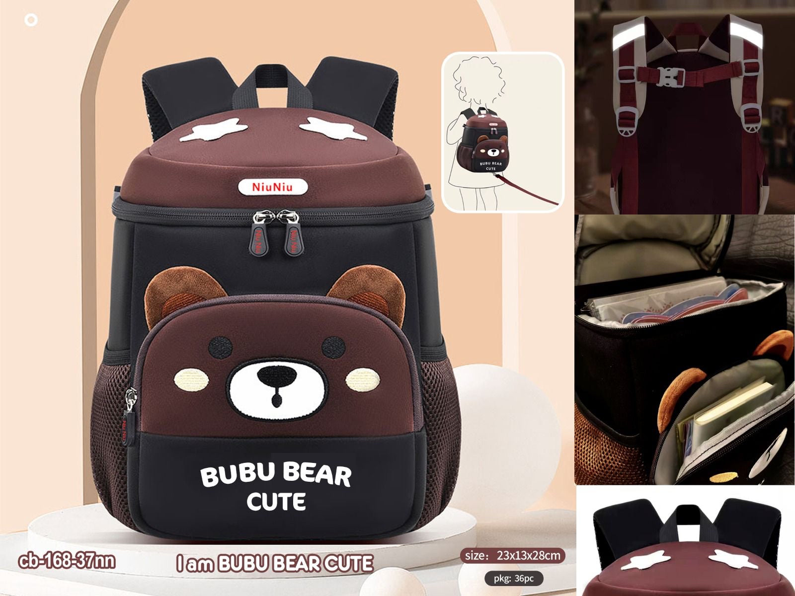 Bubu Bear Cute Luxury Backpack – Viaana Kids Store