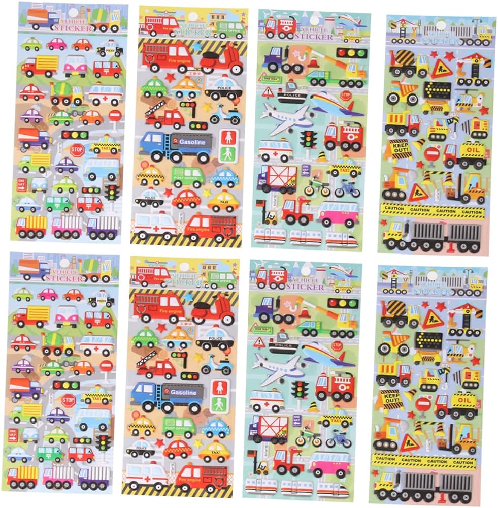 Vehicles - 3D Puffy Stickers