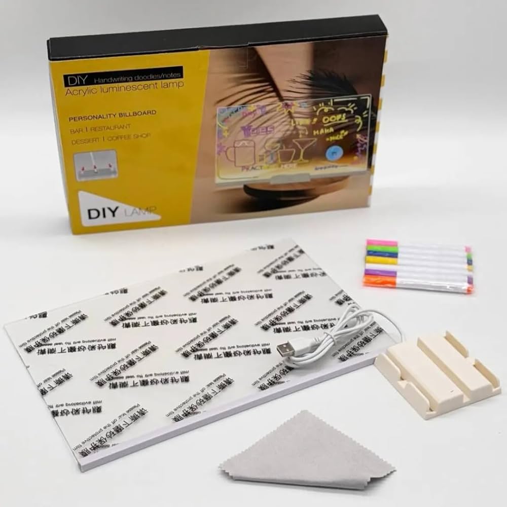 3D Acrylic LED Note Board with Pen & Light