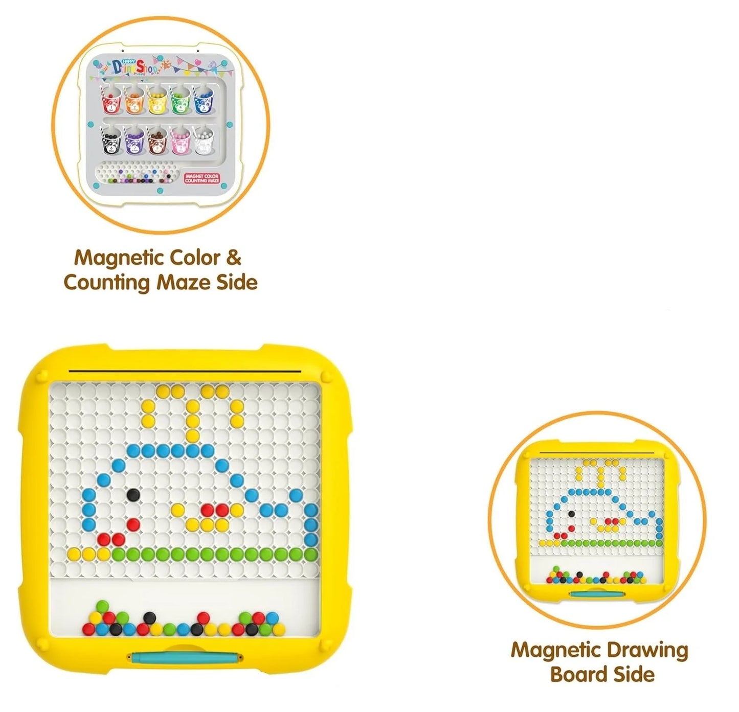 2-in-1 Magnetic Dot Drawing Board & Magnetic Maze for Kids