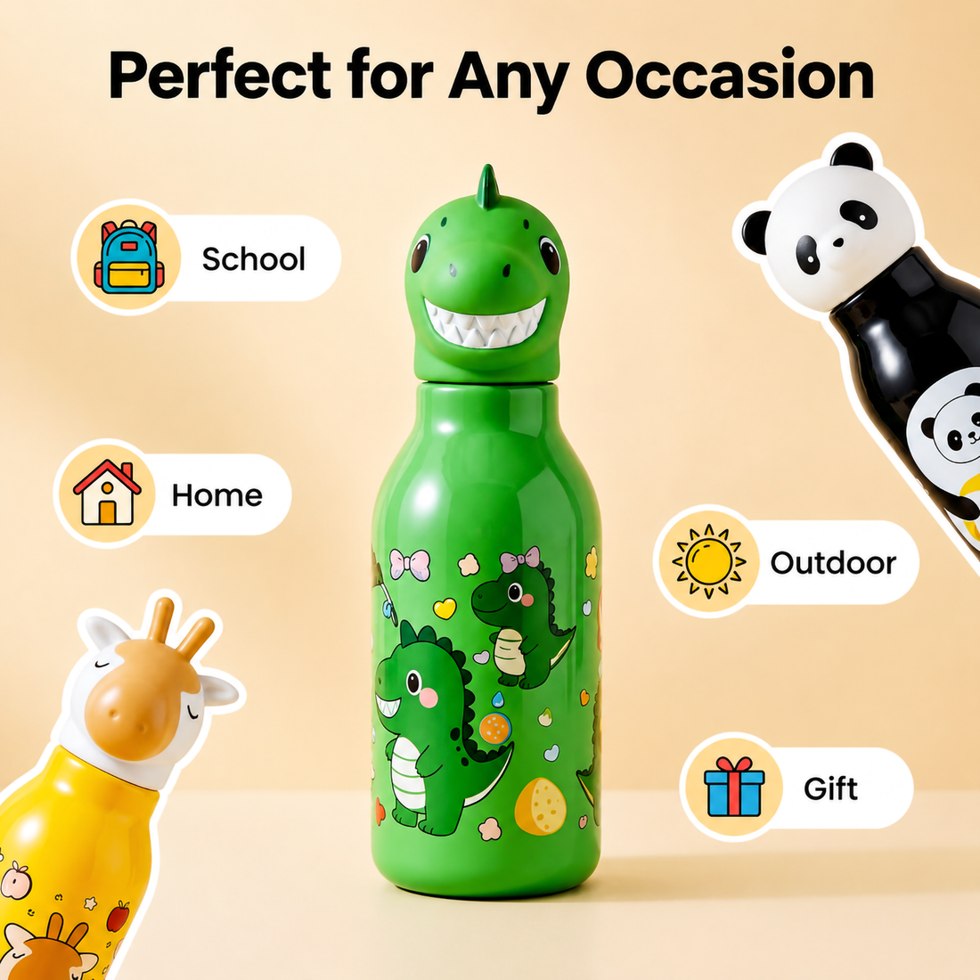 Animal Plastic Sippers for Kids - 500ml