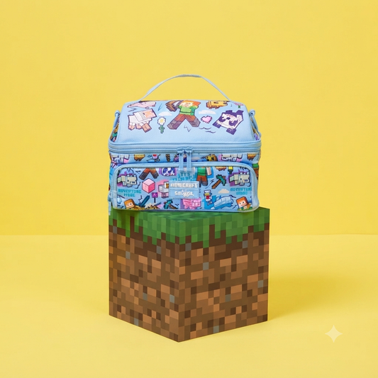 Smiggle x Minecraft Blue - Double Decker Lunch Bag