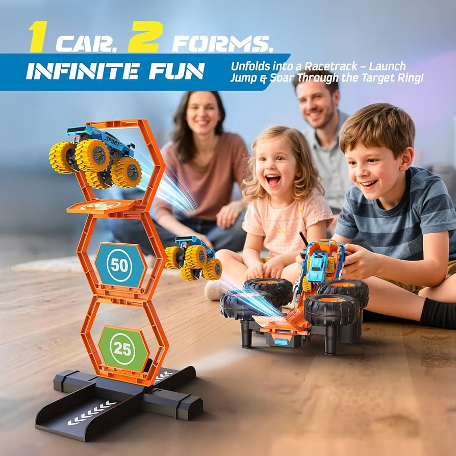 RC Monster Truck - All Terrain Drive | Transforms to Launcher Track