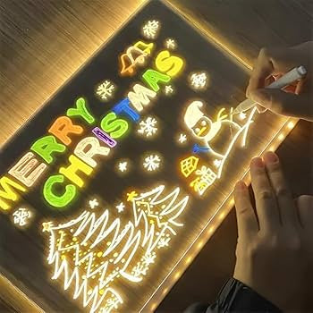 3D Acrylic LED Note Board with Pen & Light