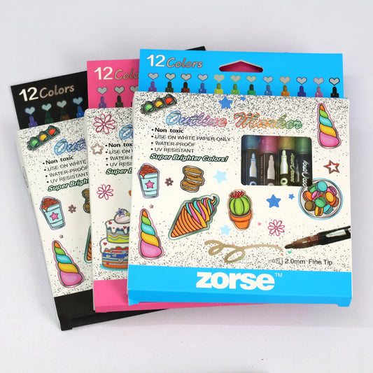 Outliner Marker Pens - 12pcs
