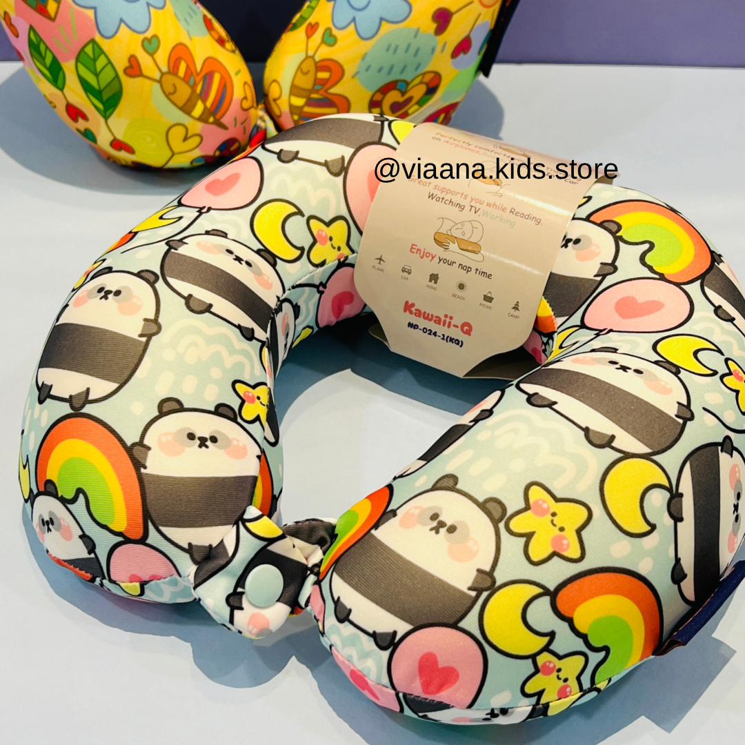 Neck Pillow with Button Lock (Random Design)