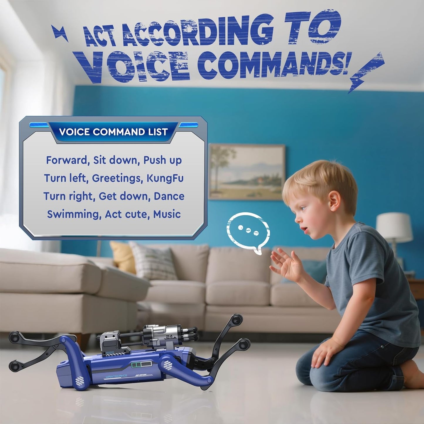 Smart Police Robot Dog - Interactive Pet | Voice & Handheld Remote, 30+ Lifelike Actions, Programmable Play, 25m Range