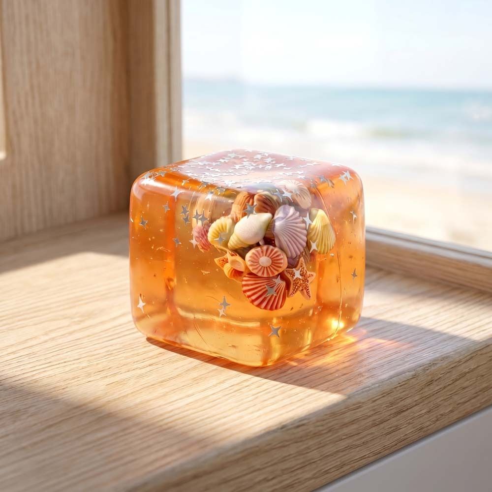 Ocean World - Squishy Ice Cube with Shells | 1pcs