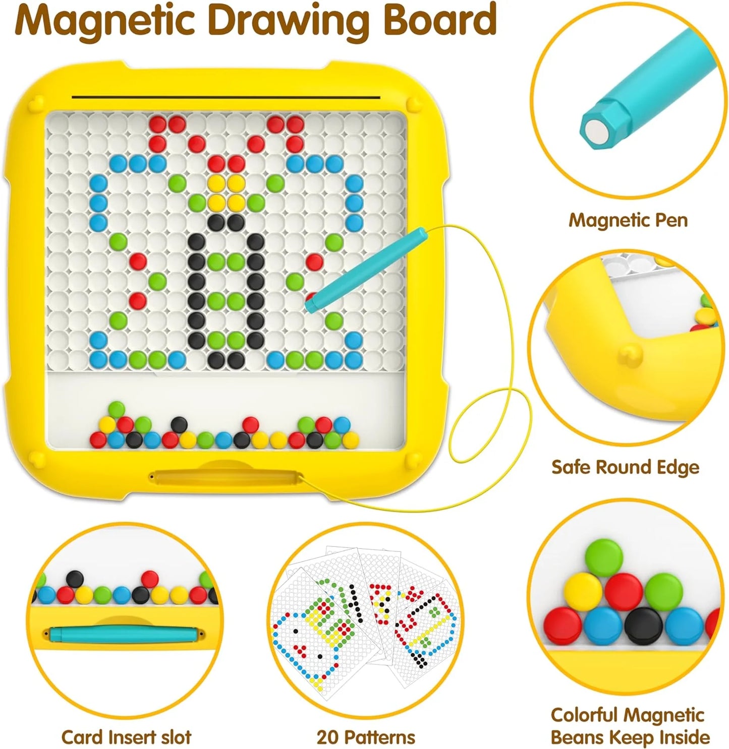 2-in-1 Magnetic Dot Drawing Board & Magnetic Maze for Kids