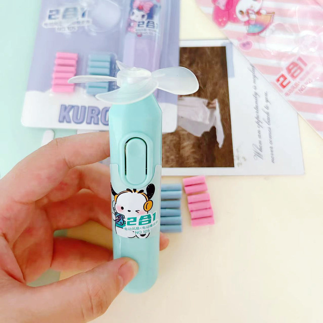 Cute Electric Erasers with Fan