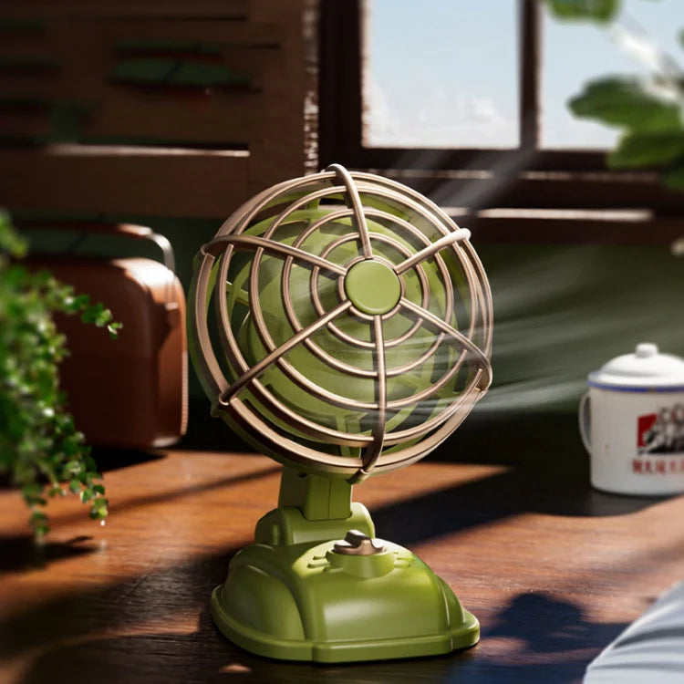 Retro Small Table Fan - Rechargeable