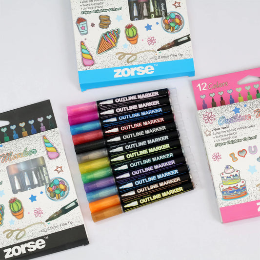 Outliner Marker Pens - 12pcs