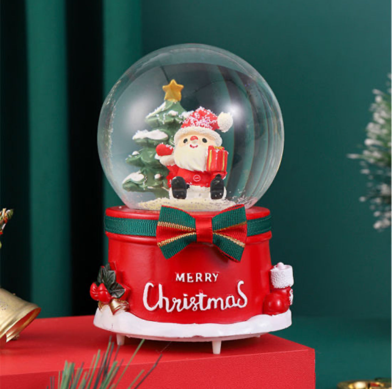 Christmas Crystal Ball Music Box with Snowflake