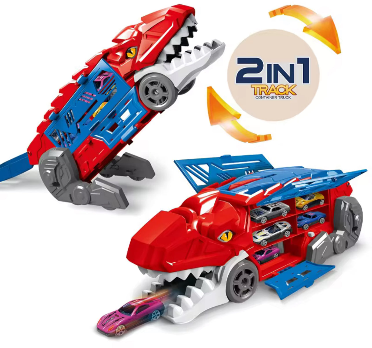Dinosaur Parking Lot - 2in 1 Track with Cars