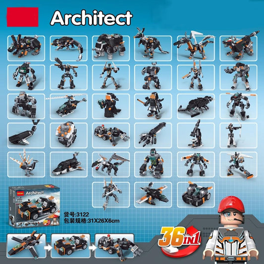 36-in-1 Building Blocks Set – 256+ Pieces Creative Construction Toy