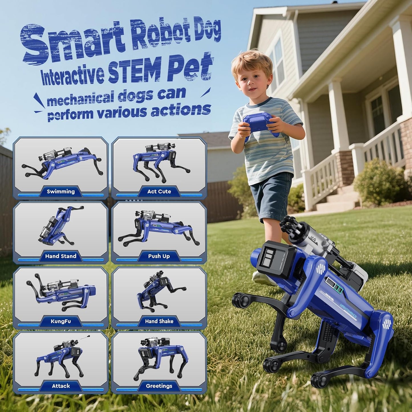 Smart Police Robot Dog - Interactive Pet | Voice & Handheld Remote, 30+ Lifelike Actions, Programmable Play, 25m Range
