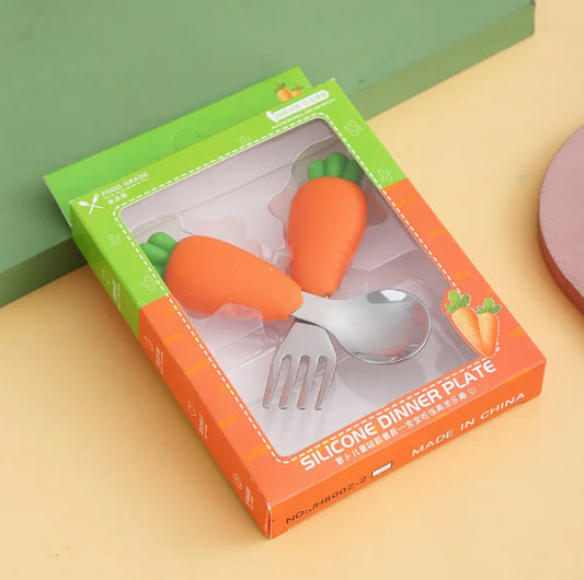 Carrot - Silicone Spoon-Fork Set