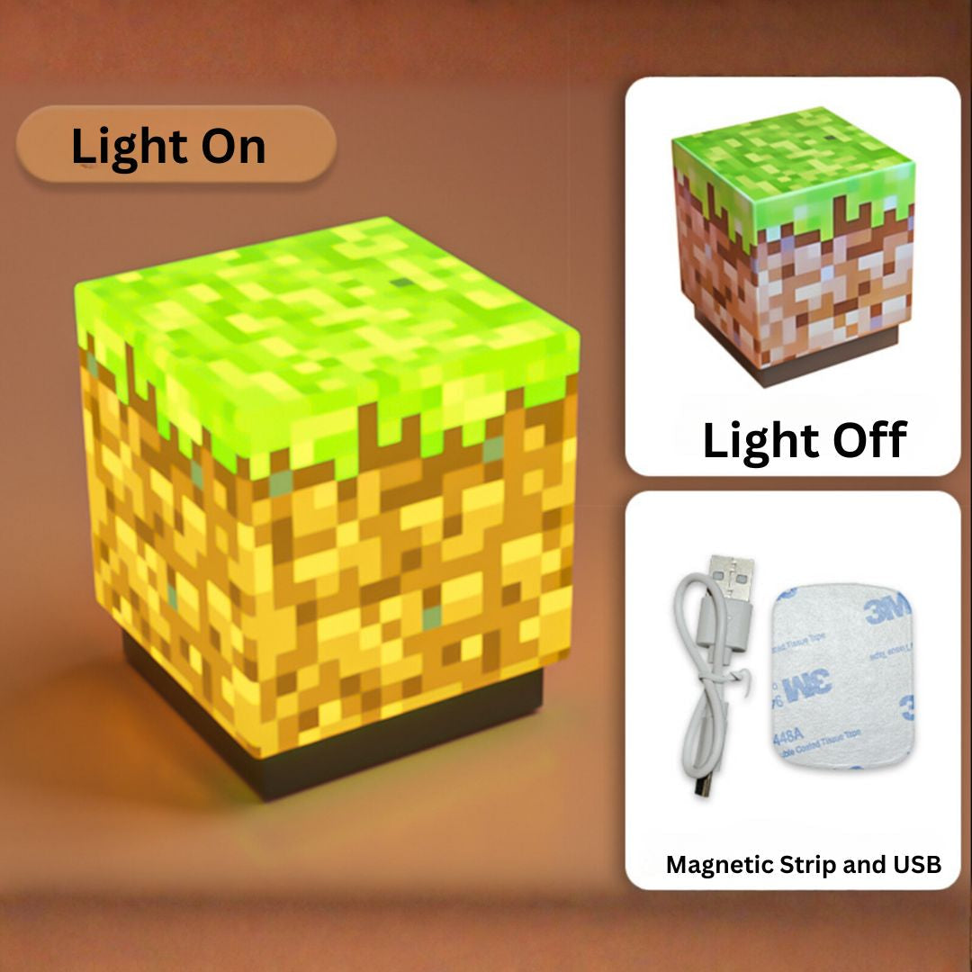 Minecraft Night Lamp - USB Rechargeable | Magnetic Mount