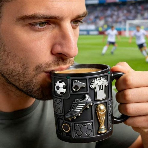 3D Football Mug | Resin Art - Stainless Steel