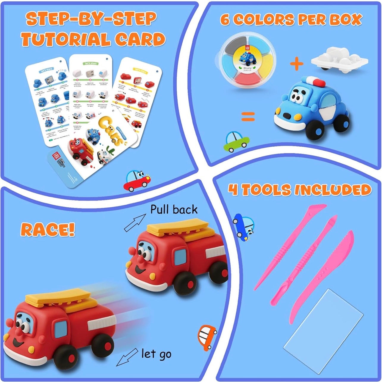 Cars - DIY Pull Back Cars Air Clay