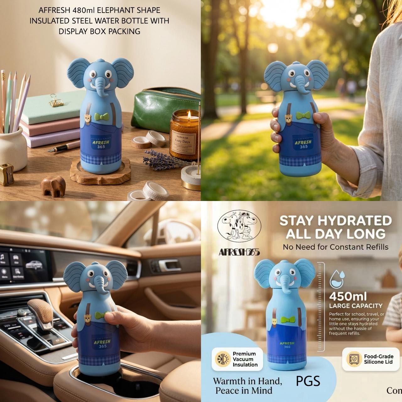 Afresh - Elephant Insulated 3D Bottle