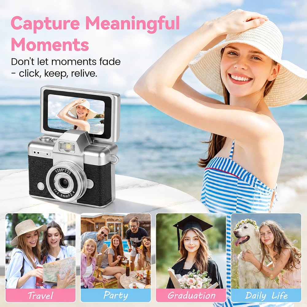 LK027 - Retro Flip Mini Camera