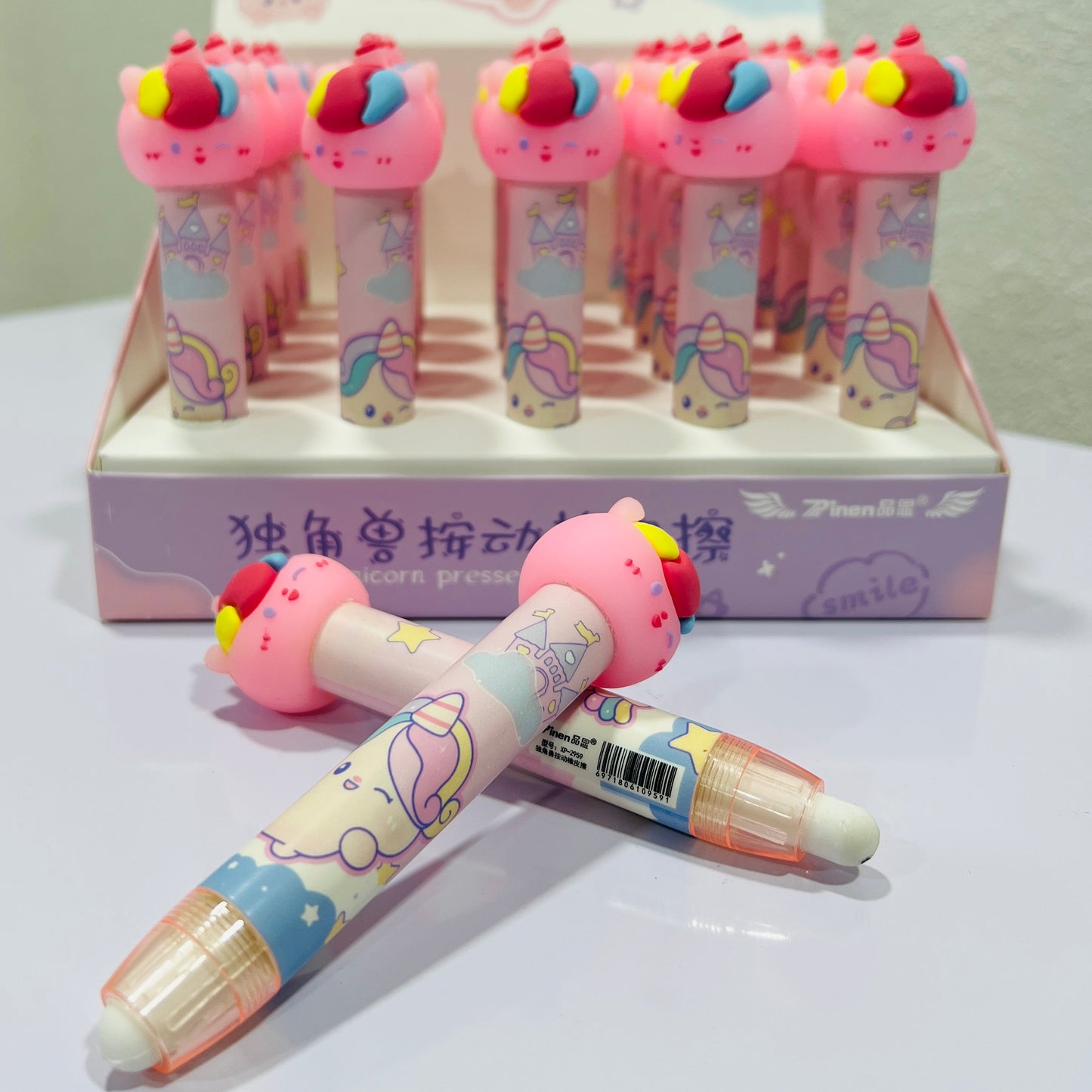 Astro-Unicorn Press Pen Erasers