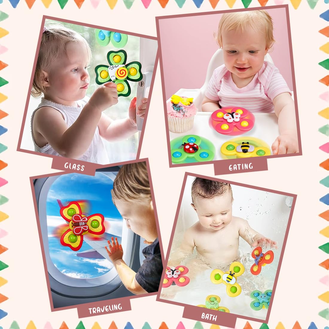 Suction Spinner Baby Bath Toys 3 Pcs