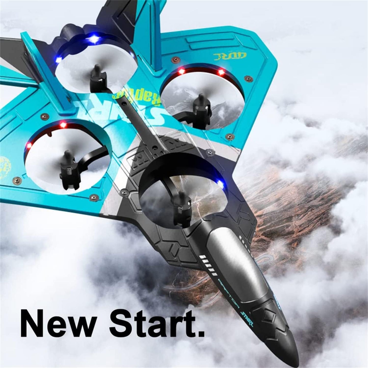 4DRC - V17 RC Jet Fighter | 2.4GHz, 360° Stunt Spin Remote & Light