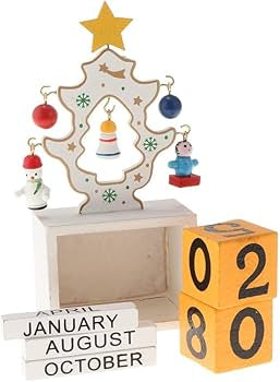 Christmas Wooden Advent Calendar with Number Blocks