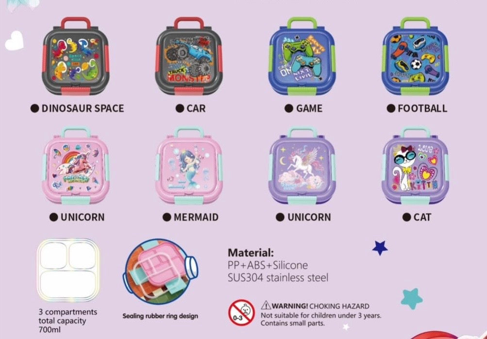 The Croco - 3 Grid Spill Free Mini Lunchbox
