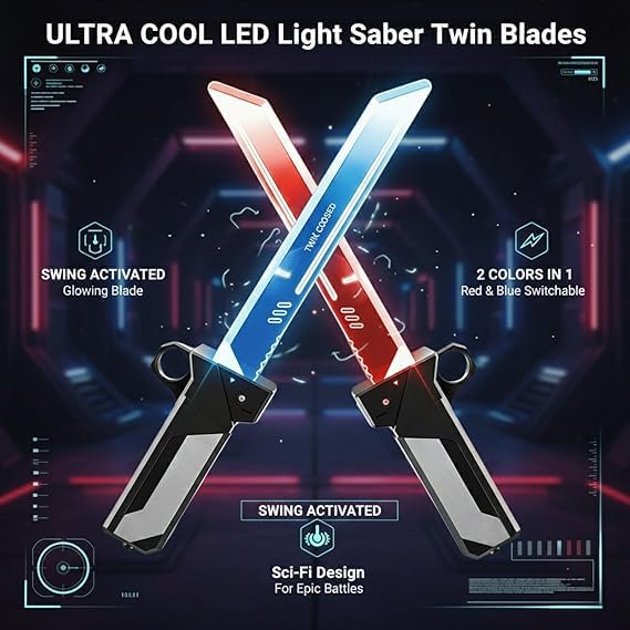 Mini Lightsaber - Telescopic Light Up Sword for Kids