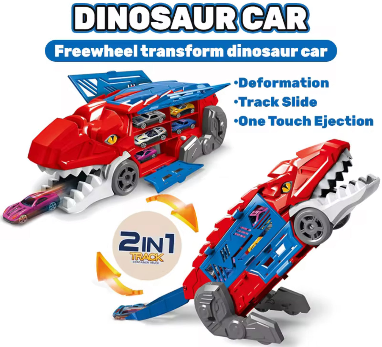 Dinosaur Parking Lot - 2in 1 Track with Cars