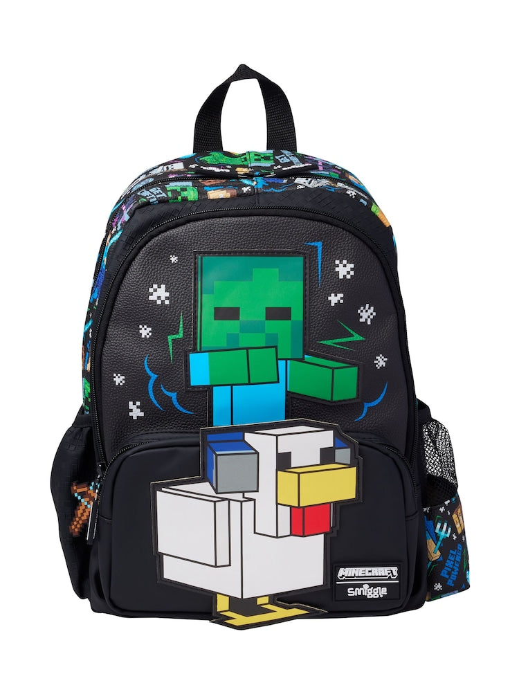 Smiggle - 14” Minecraft Black Junior Backpack