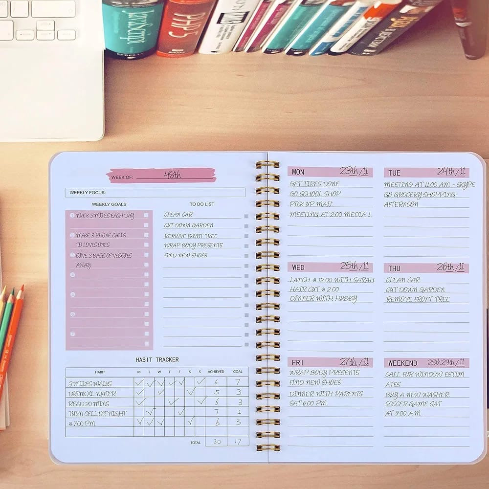 Weekly Planner - Undated Yearly Planning Book
