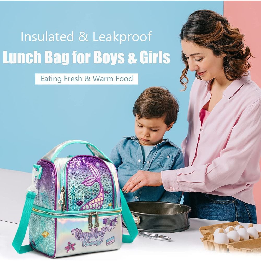 Cooler Bento Lunch/Picnic Bag - Big Two Compartments | Insulated