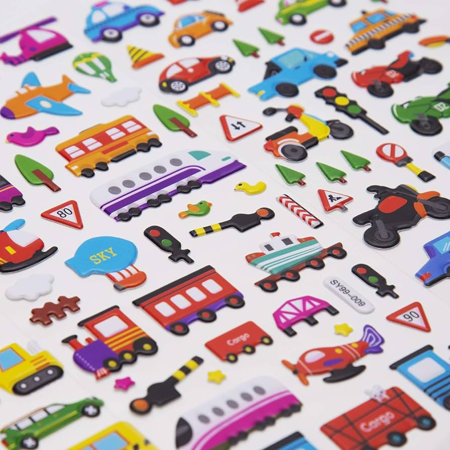 Vehicles - 3D Puffy Stickers