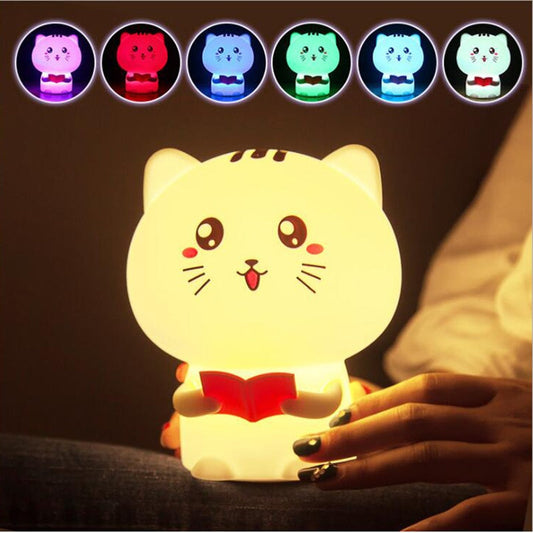 Reading Kitty - Silicone Lamp