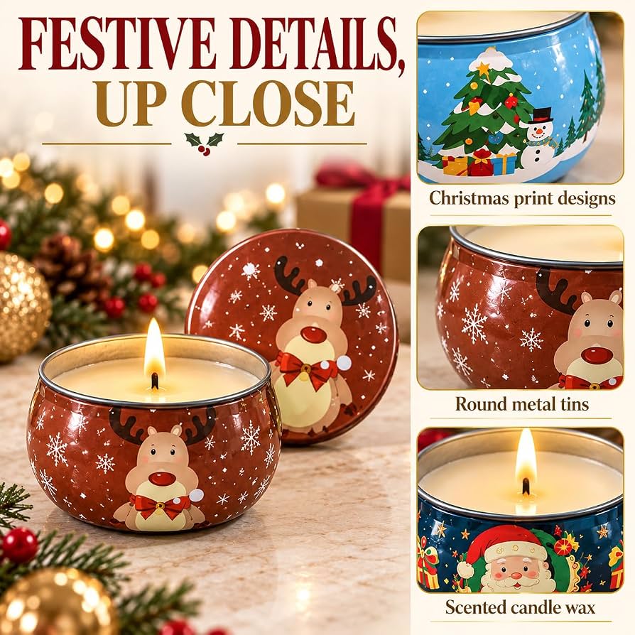 Christmas - 4pcs Scented Candles Gift Set