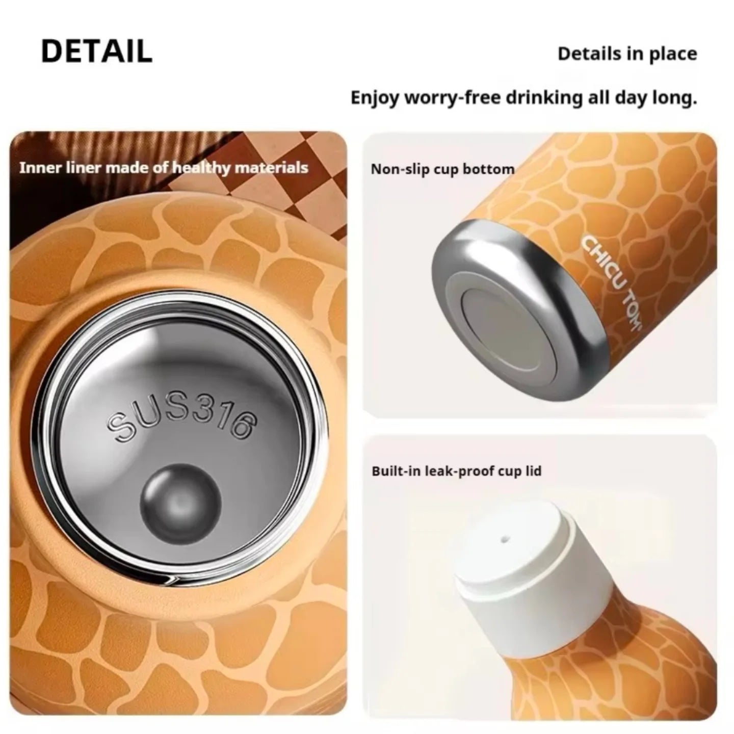 Chicu Tom - 3D Animal Steel Bottle (20th May Dispatch)