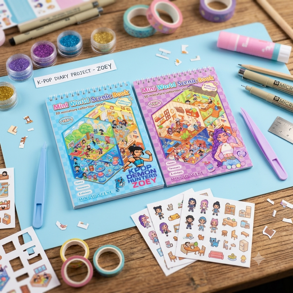 3D Sticker Scene with Material Book - 20 pages