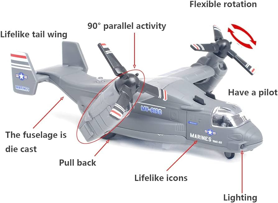 Military Airplane - Metal MV-22 Osprey Transport