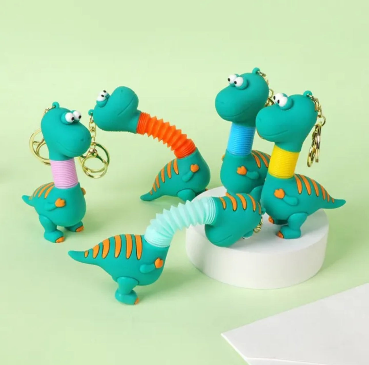 Dino Neck Pop It Keychain -  3D Silicone