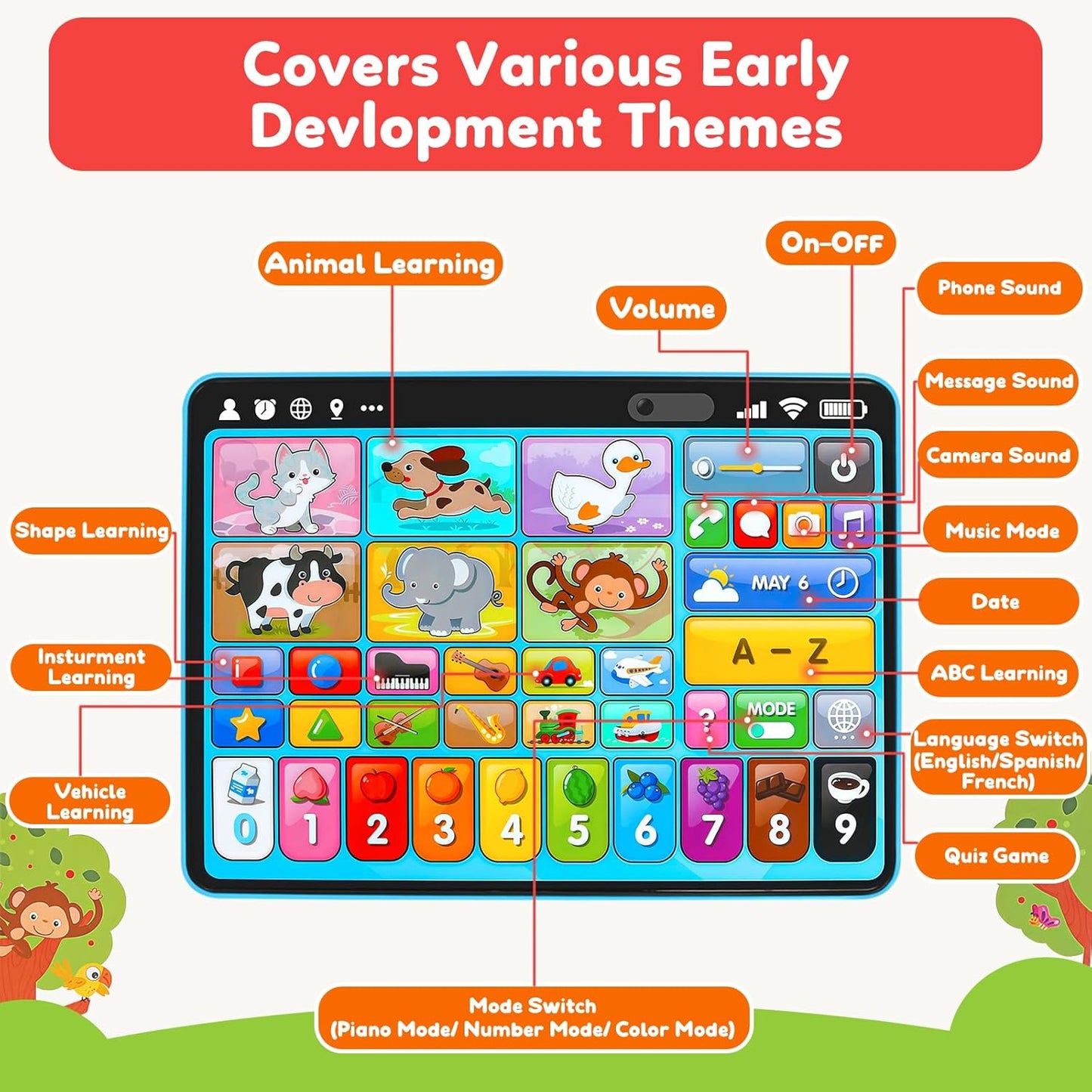 FiveStar - Learning Toy Tablet with Music & Sound