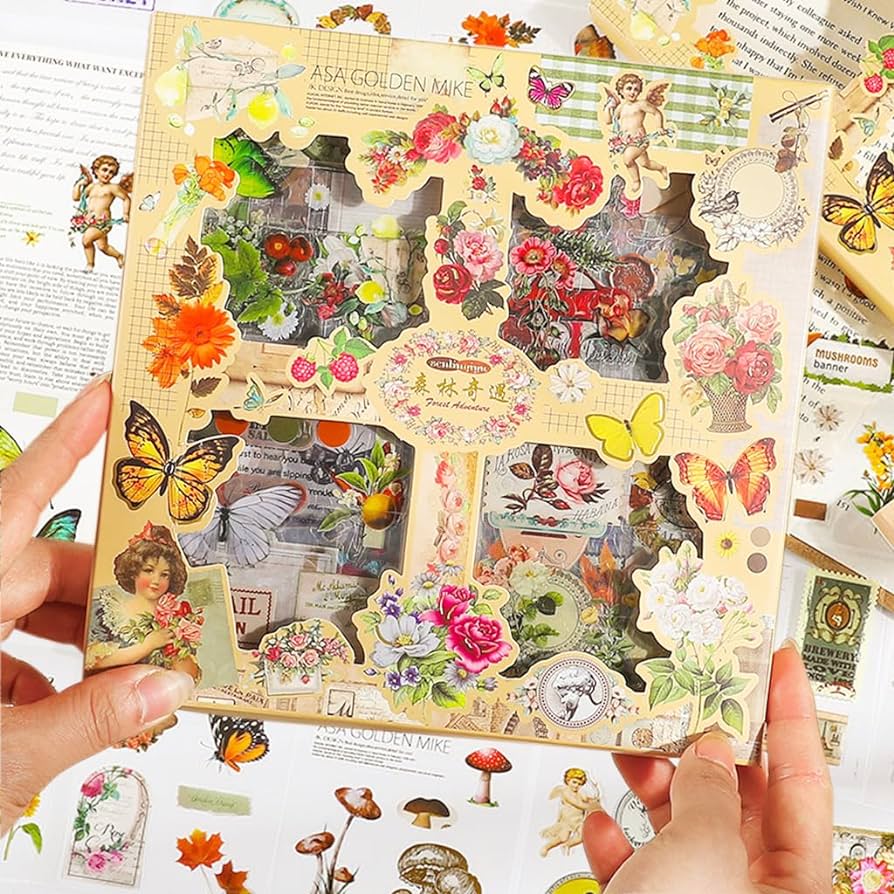 Vintage Journal Sticker Book - 100 Pages | 640pcs